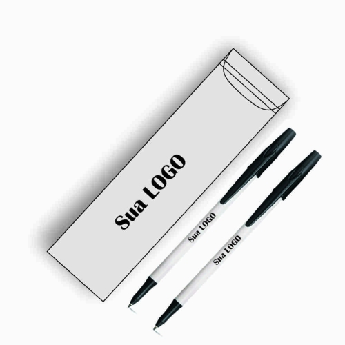CANETA ESCRITA PRETA 2 UN. 1 ESTOJO ABA PVC-81120KIT