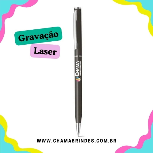 LESLEY METALLIC. Esferográfica em alumínio e escrita em azul-81185