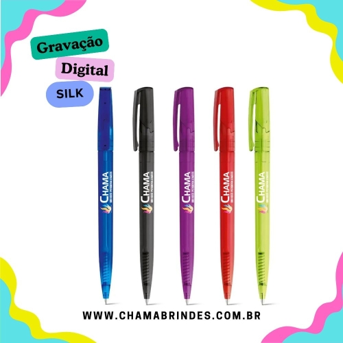 SALLY FROST. Esferográfica em ABS com acabamento translúcido e escrita em preto-81108