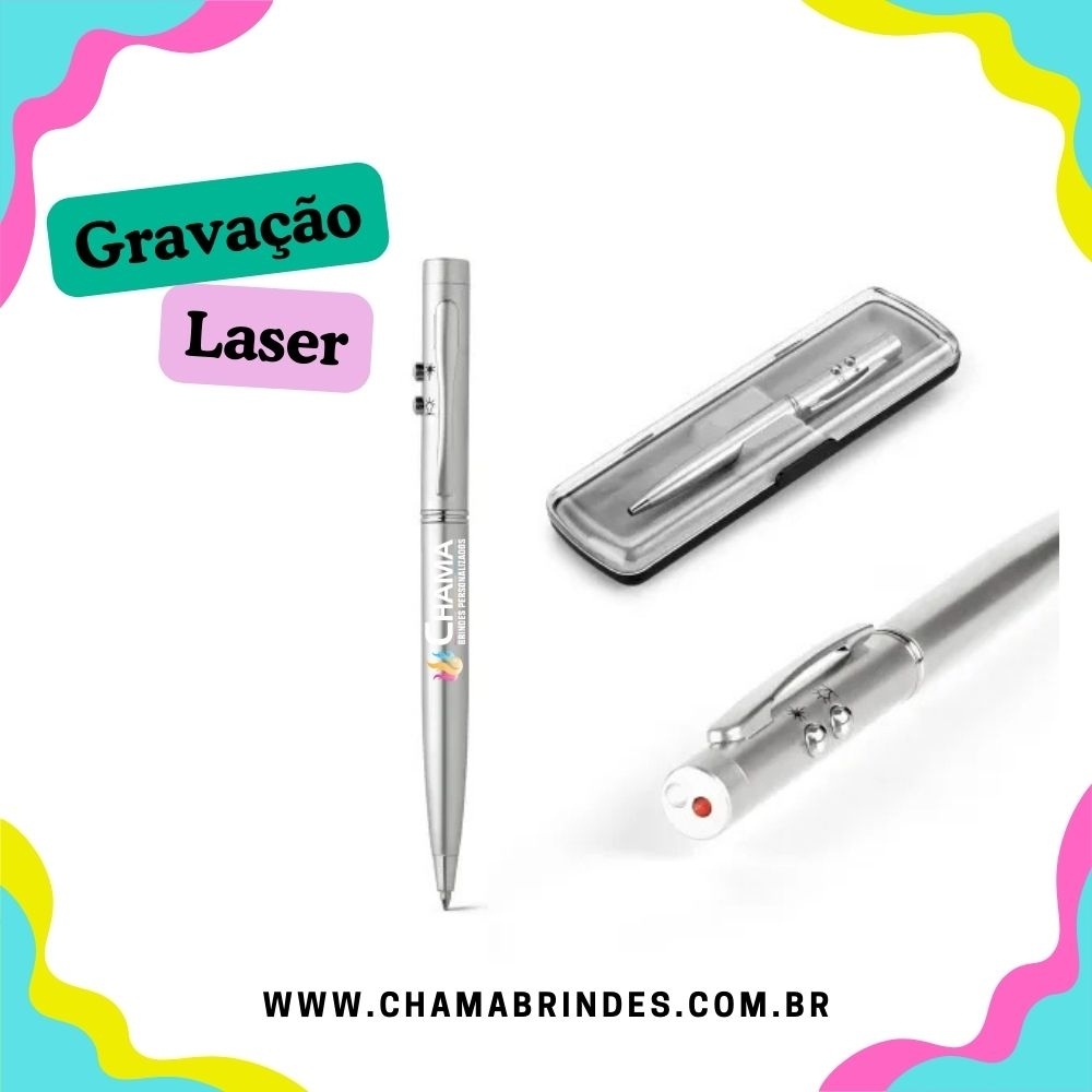 EBRE. Esferográfica em metal com ponteira laser e LED-91821