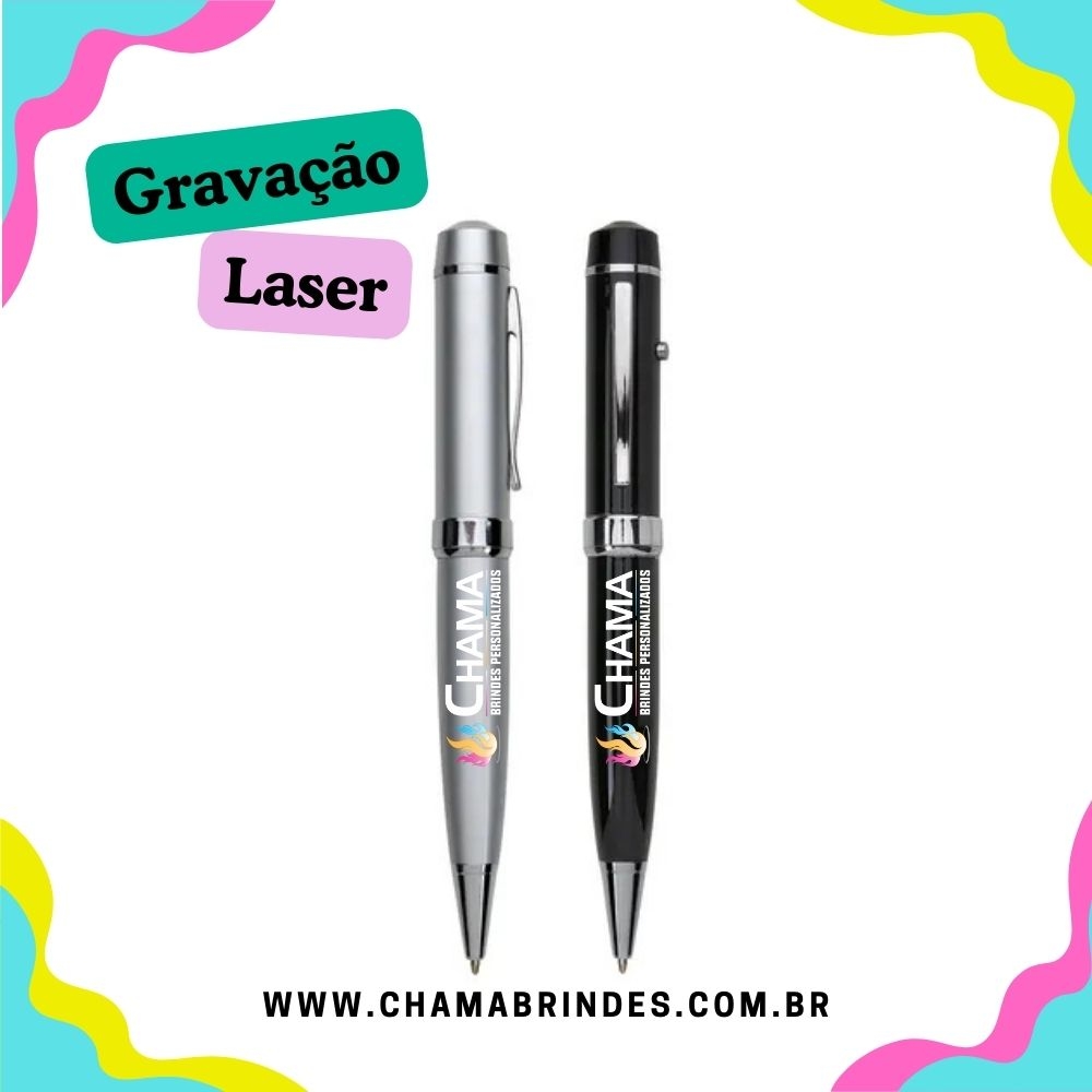 Caneta Pen Drive 8GB e Laser